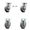 Service Caster 6 Inch Kingpinless Thermoplastic Rubber Wheel Caster Swivel Locks 2 Rigid, 2PK SCC-KP30S620-TPRRF-BSL-2-R-2 - alternate 1